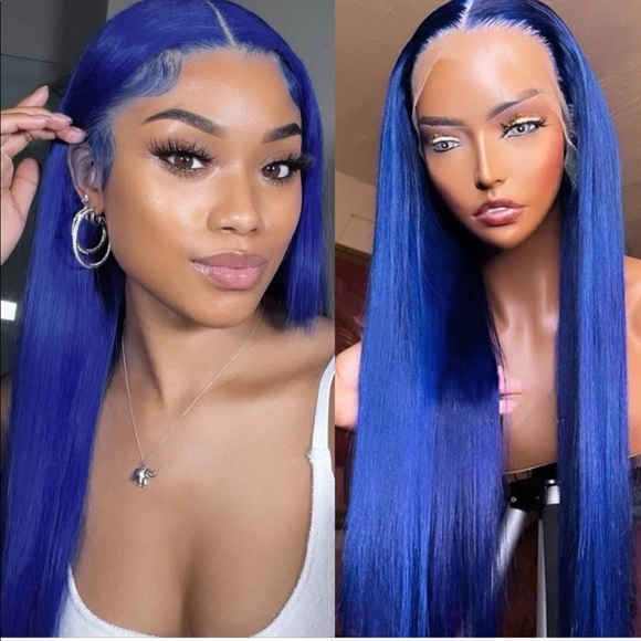 - ♥️ 22” BLUE STRAIGHT Lace Front Wig *NWT*💖